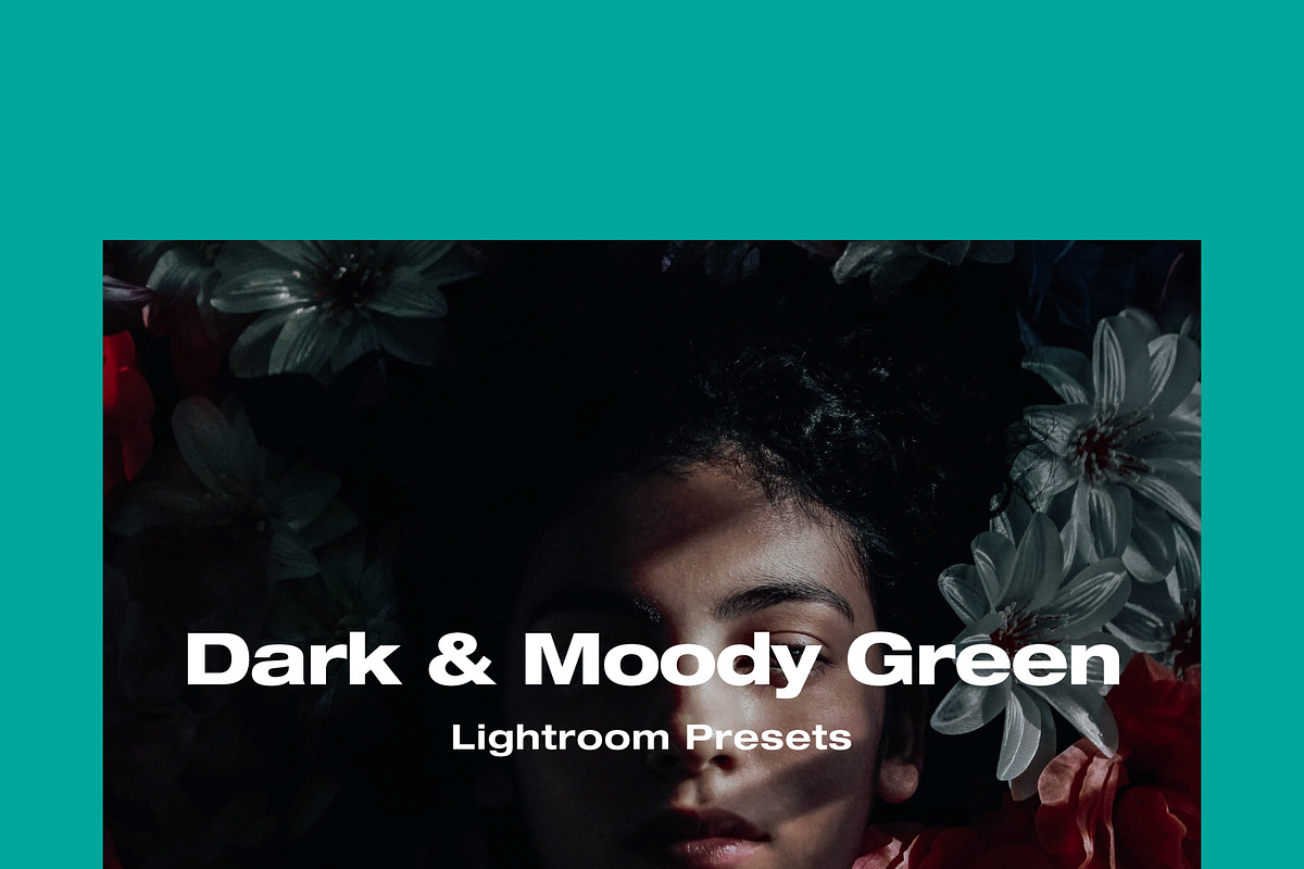 Dark & Moody Green Lightroom Presets, an Action Add-On by Daily Studio (Photo 1 of 10)