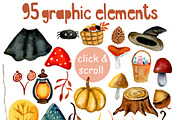 Watercolor fox rabbit autumn clipart, an Object Graphic by NataLyaroArt (Thumbnail 13 of 14)