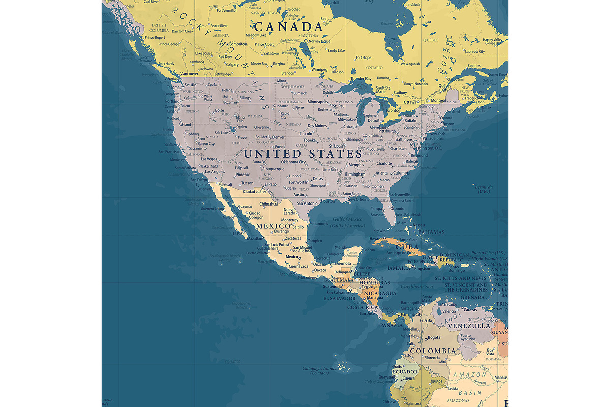 Vector World Map - Large&Detailed, a Decorative Illustration by PorcuPen Works (Photo 4 of 7)