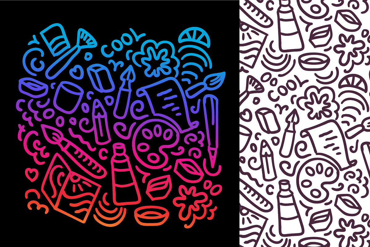 Doodle seamless pattern, a Pattern Graphic by MalinaShop (Photo 2 of 4)