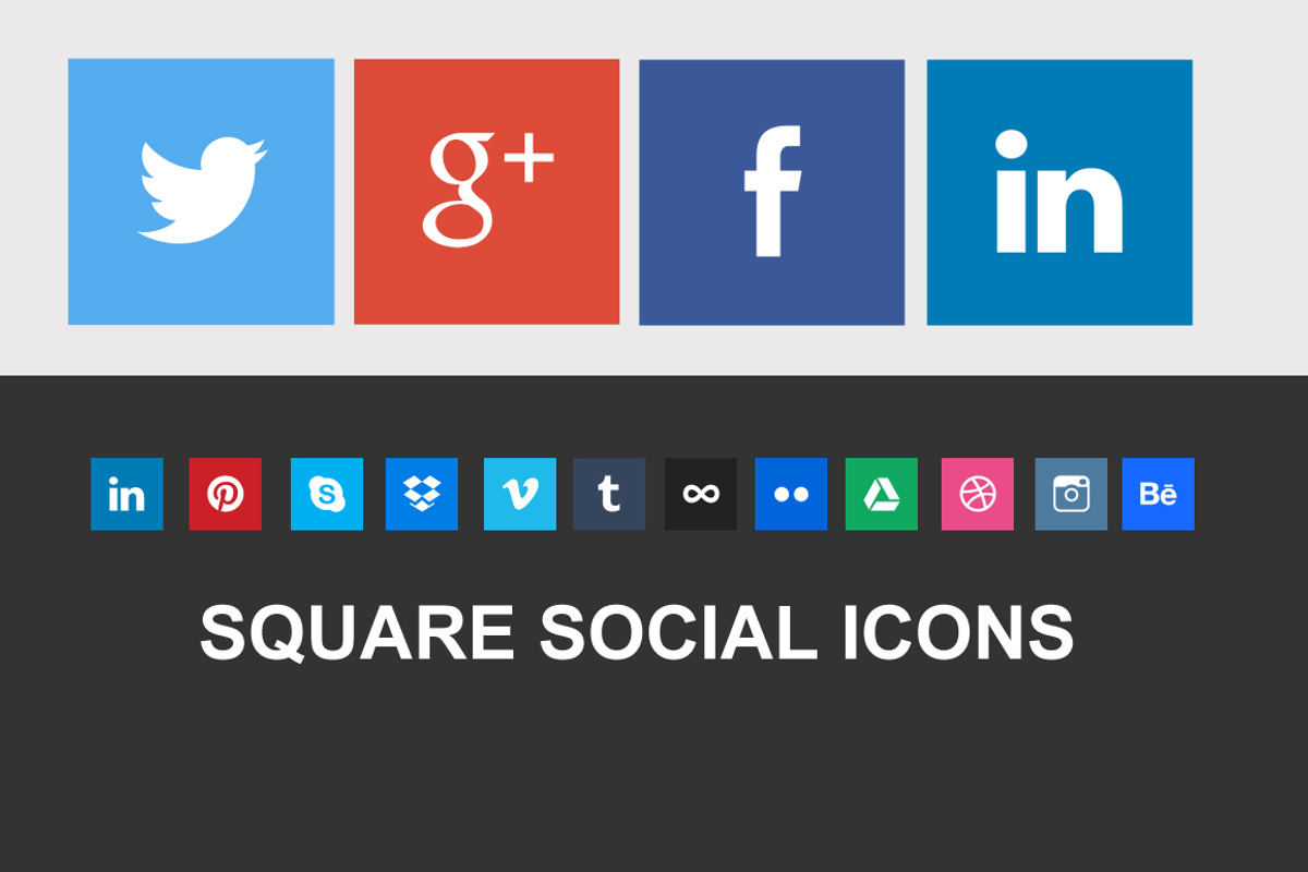 Nice Square Social Icons, an Icon by DeepDesign (Photo 1 of 2)