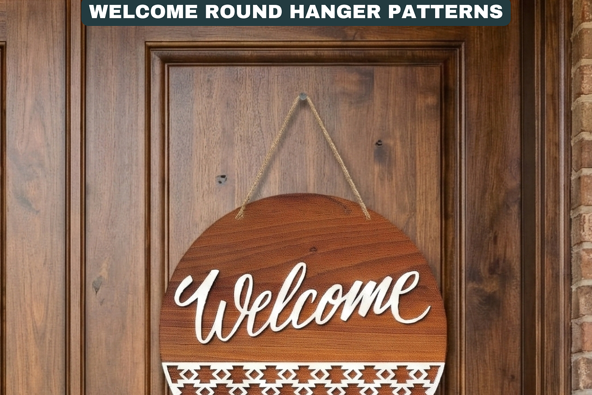 Round Door Hanger Welcome Sign Desig, a Graphic by AtacanDigital (Photo 11 of 12)
