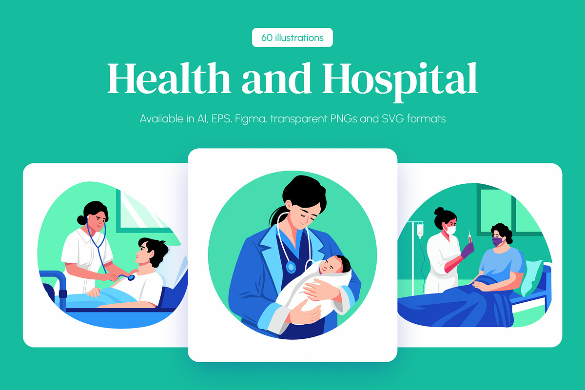 Health and Hospital Art Set, a Healthcare Illustration by Brickclay (Photo 1 of 9)