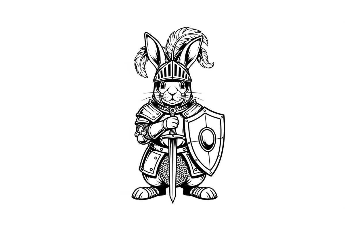 Warrior Bunny Knight Silhouette, an Illustration by jahid234 (Photo 33 of 49)