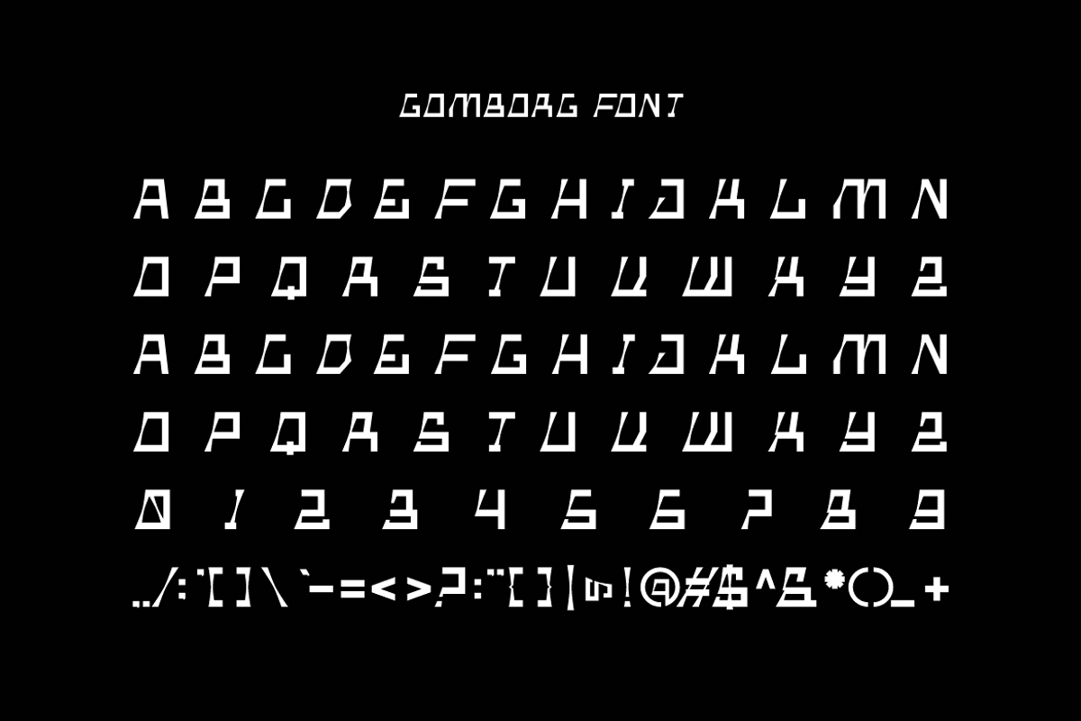 Gomborg - Techno Font, a Sans Serif Font by Iqsiart Studio (Photo 5 of 6)