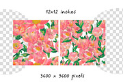 Peony Pattern Crayons  Seamless, a Pattern Graphic by Lucyinyourheart (Thumbnail 3 of 10)