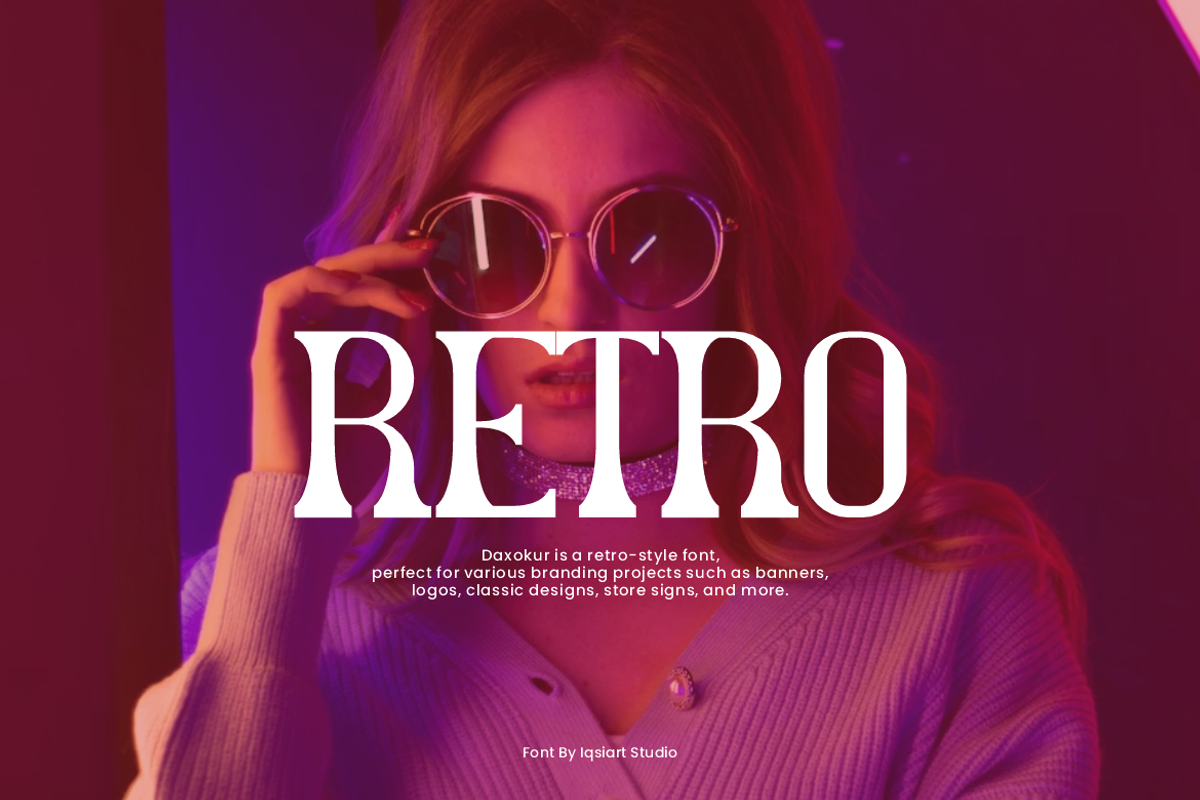Daxokur - Retro Serif Font, a Slab Serif Font by Iqsiart Studio (Photo 2 of 7)