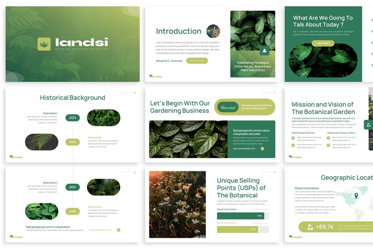 Landsi - Botanical Keynote Template, a Presentation Template by SlideFactory (Photo 2 of 4)