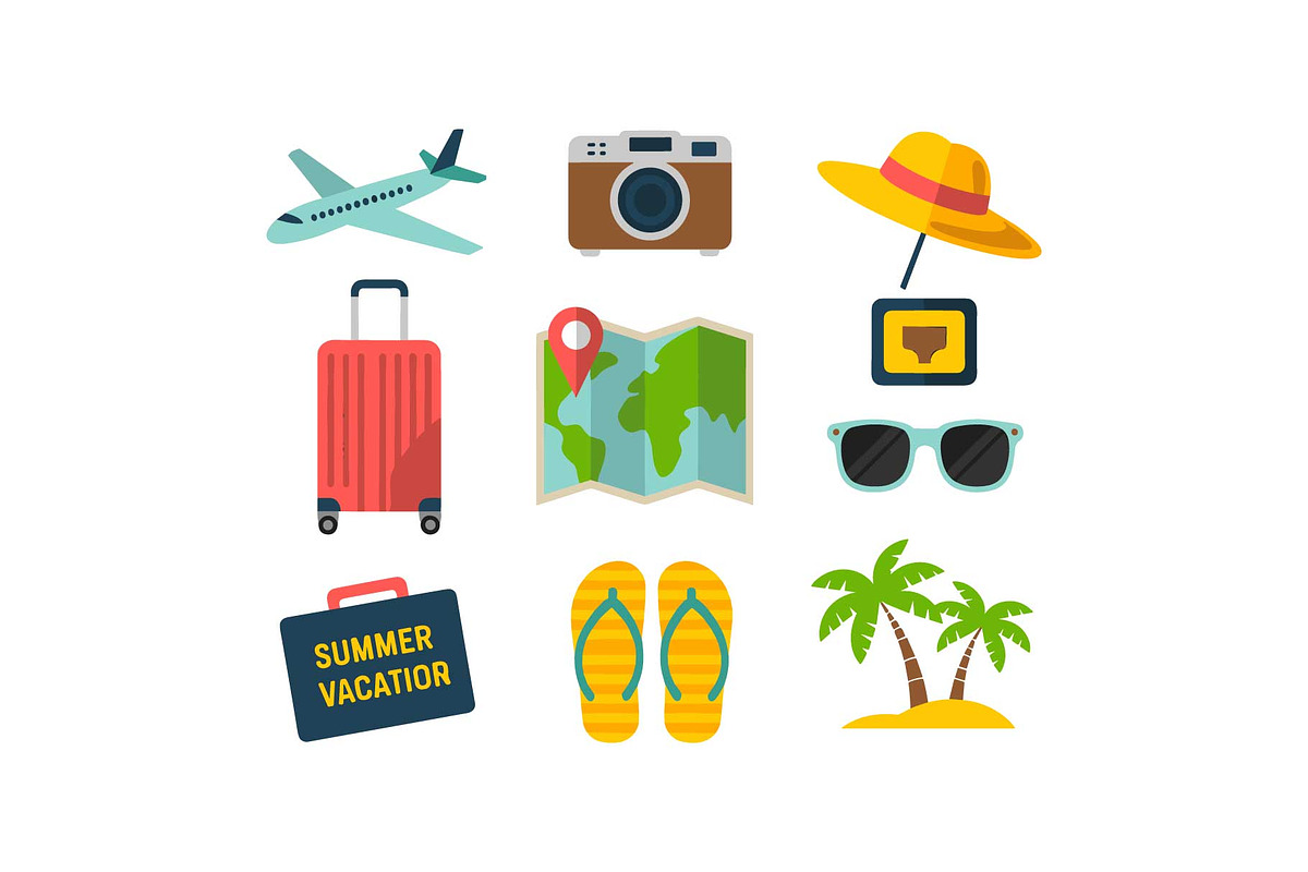 Tropical Beach Travel Icons Pack, an Object Graphic by jahid234 (Photo 6 of 13)