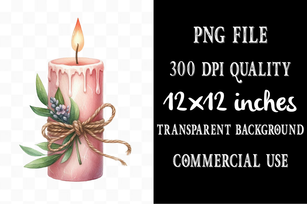 Pink and Black Candles Clipart, an Illustration by Designking (Photo 4 of 5)