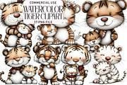 Watercolor Tiger Clipart, an Illustration by Daily.Designs (Thumbnail 1 of 5)
