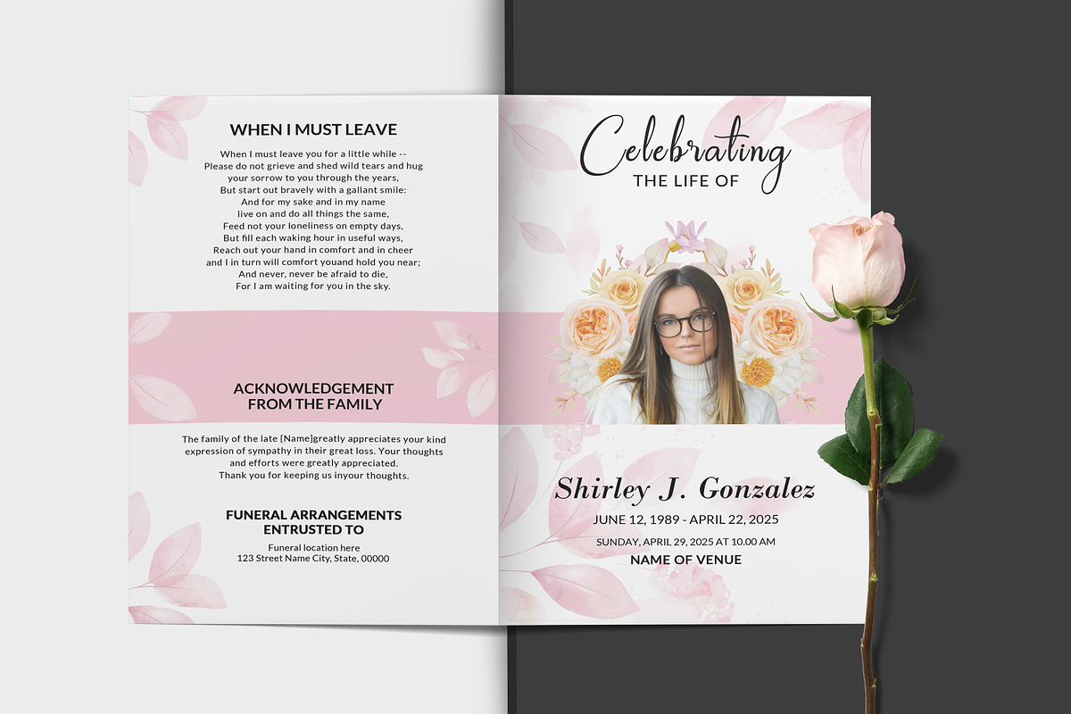 Funeral Program And Prayer Card, a Brochure Template by crazyOWL (Photo 5 of 8)