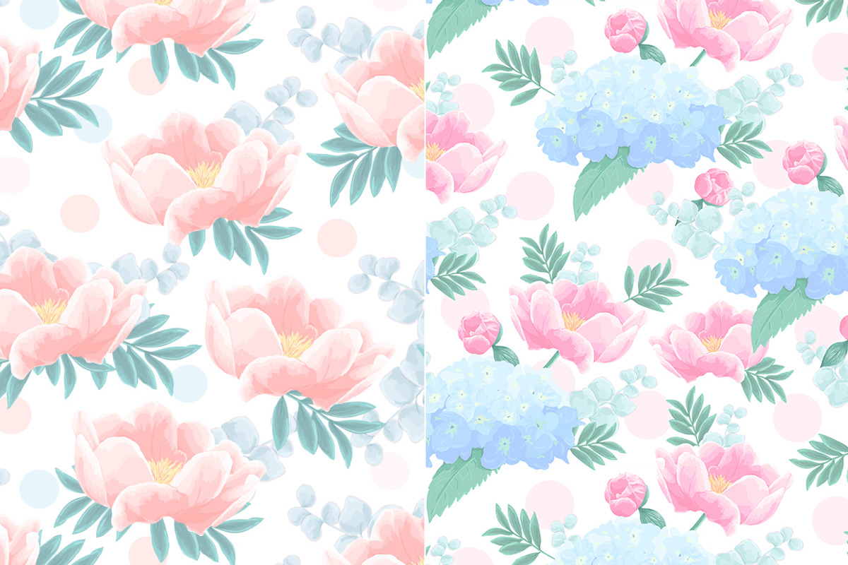 6 Seamless floral patterns + bonus, a Pattern Graphic by Inna Moreva (Photo 2 of 5)
