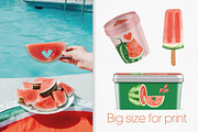 Watercolor watermelon clipart PNG, a Food Illustration by Anntre (Thumbnail 4 of 5)