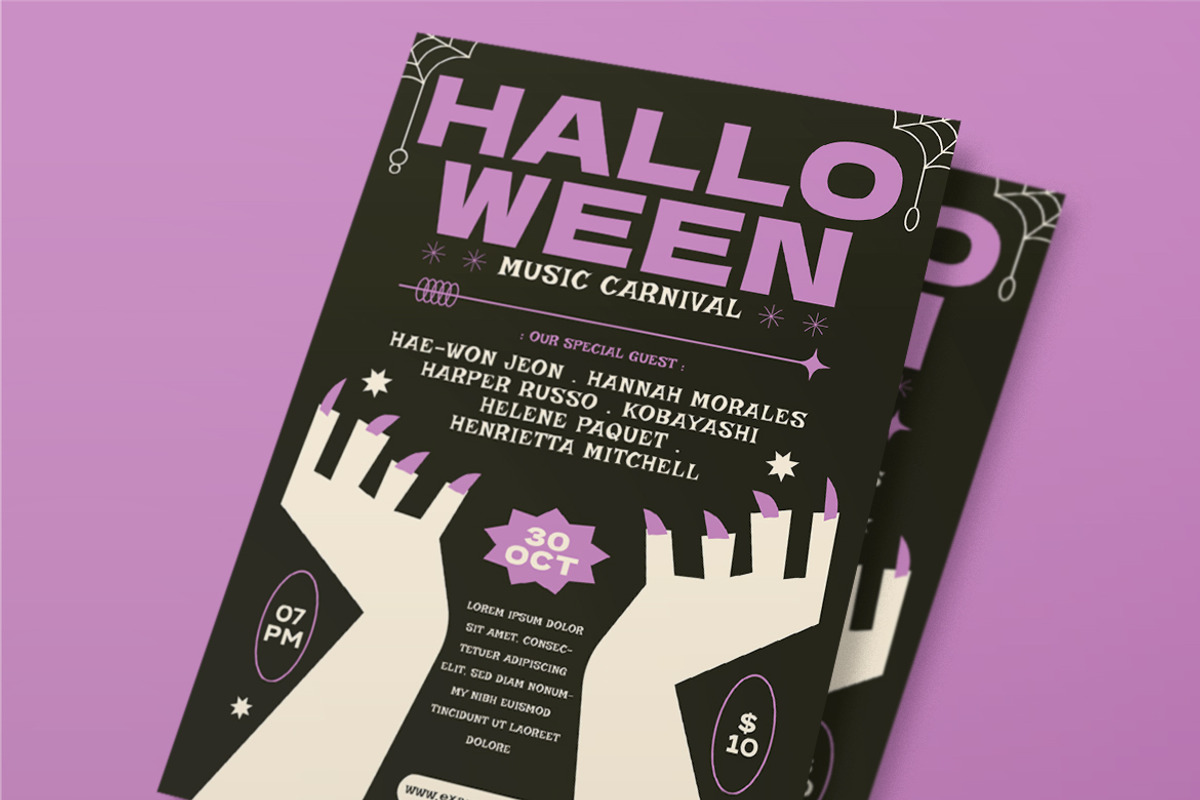 Halloween Music Carnival Flyer, a Flyer Template by Tokosatsu (Photo 2 of 3)