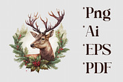 Christmas Postcards with Deer, a Card Template by optimism (Thumbnail 3 of 8)