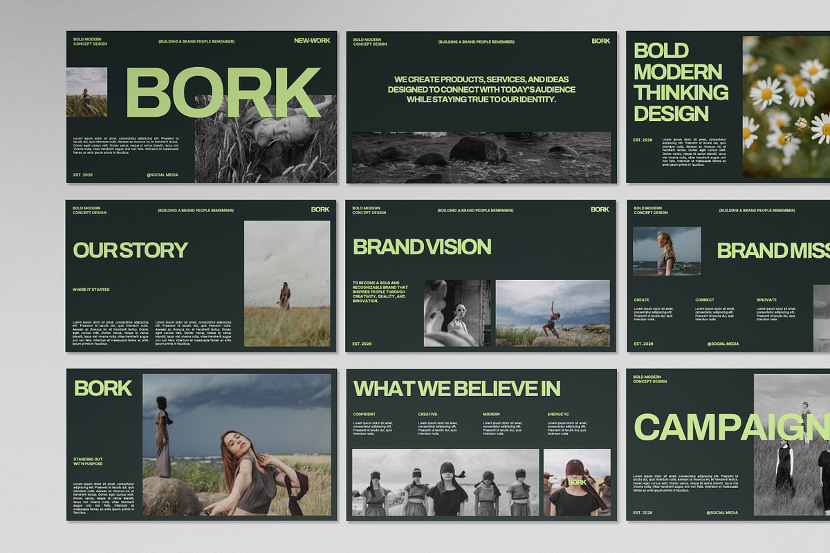 BORK Bold Brand Keynote Template, a Presentation Template by Portocraft (Photo 1 of 7)