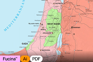 Israel Palestine vector map