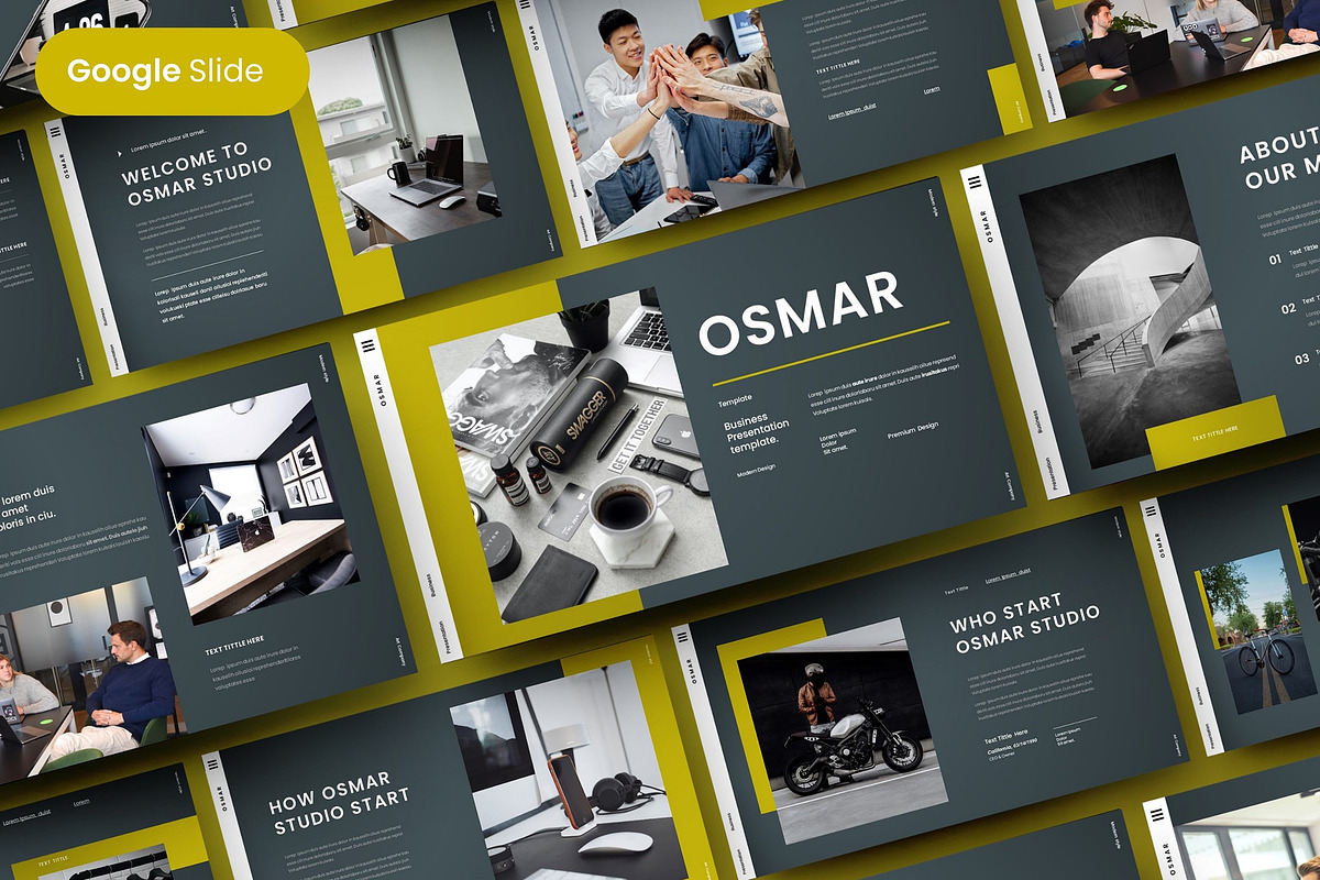 Osmar - Business Google Slide, a Presentation Template by Dens Creative Studio (Photo 1 of 6)
