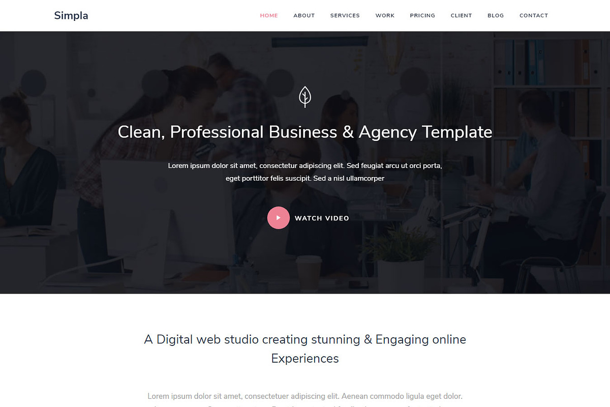 Simpla - Business & Agency Template, a Websites & App Template by Pichforest Studio (Photo 4 of 4)