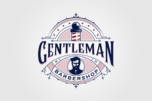 Gentleman Barbershop Line Art