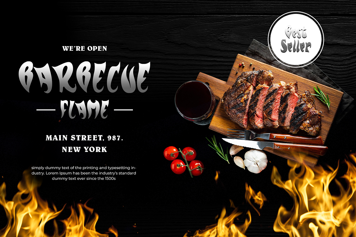 Flame Fire Display Font, a Sans Serif Font by Haws.std (Photo 3 of 6)
