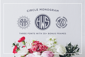 Circle Monogram Font, a Font by Leslie Ray