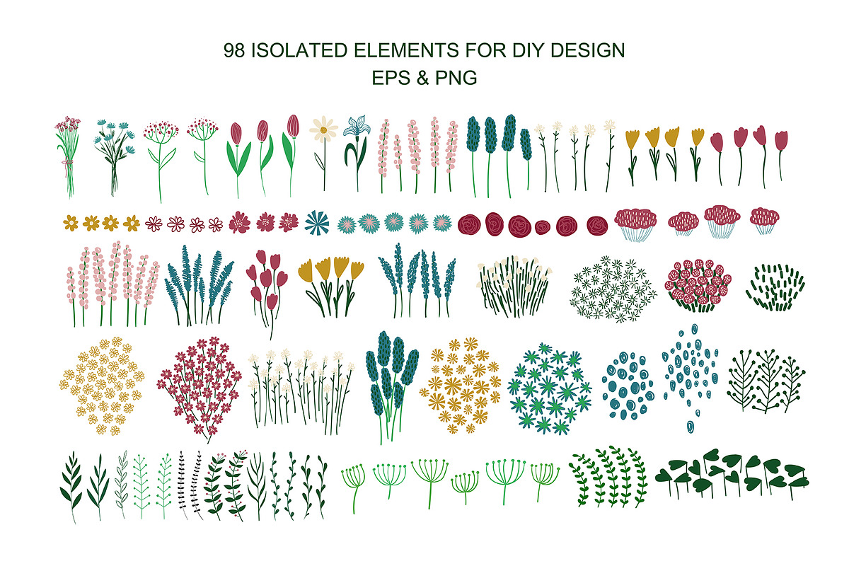 Simple wild flowers, a Pattern Graphic by Annakniaz