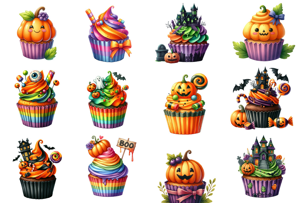 Halloween Cupcake Clipart, an Illustration by Designworld (Photo 3 of 6)