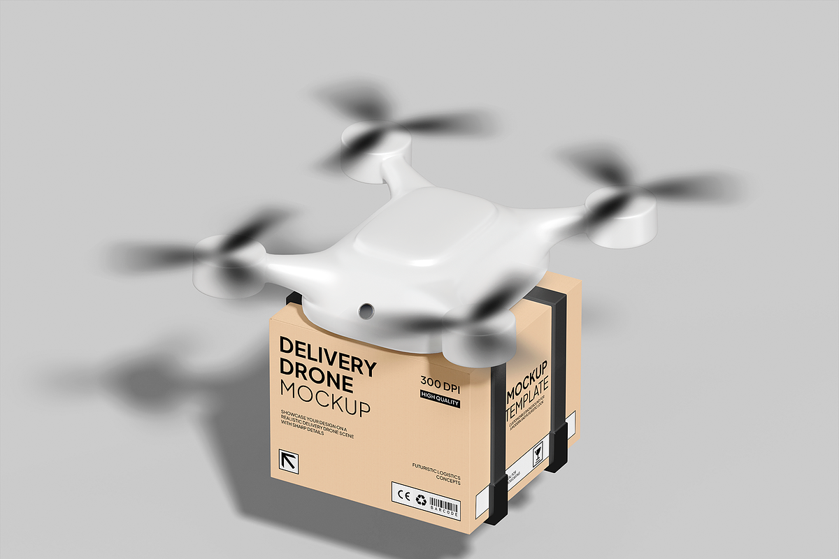 Delivery Drone Mockup, a Product Mockup by Bartama Graphic (Photo 3 of 4)