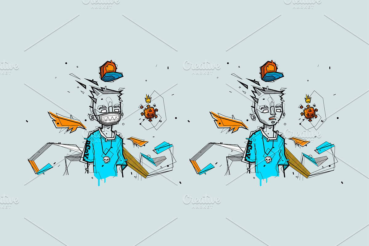 coronavirus nCoV and medical mask, a Healthcare Illustration by fet