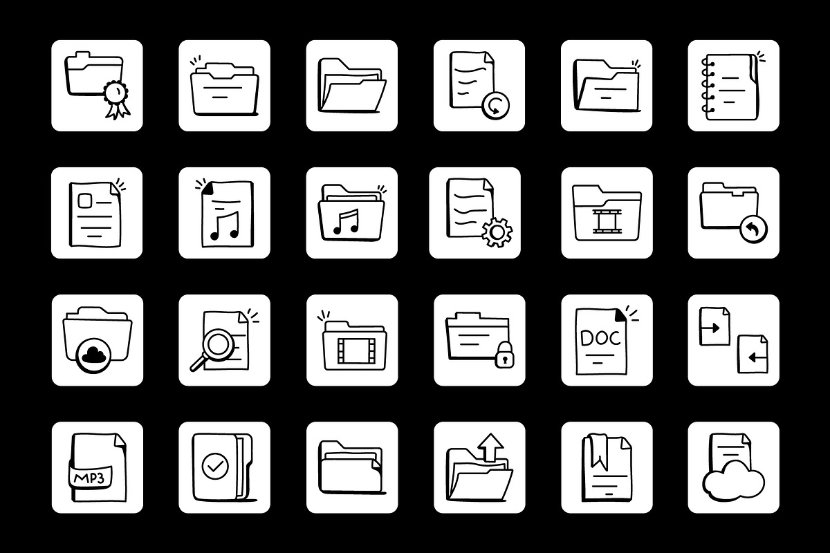 Files and Folders Ico, an Outline Icon by Brickclay (Photo 3 of 6)