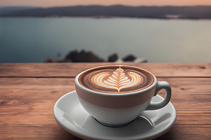 Cappuccino Coffee Cup Sea View