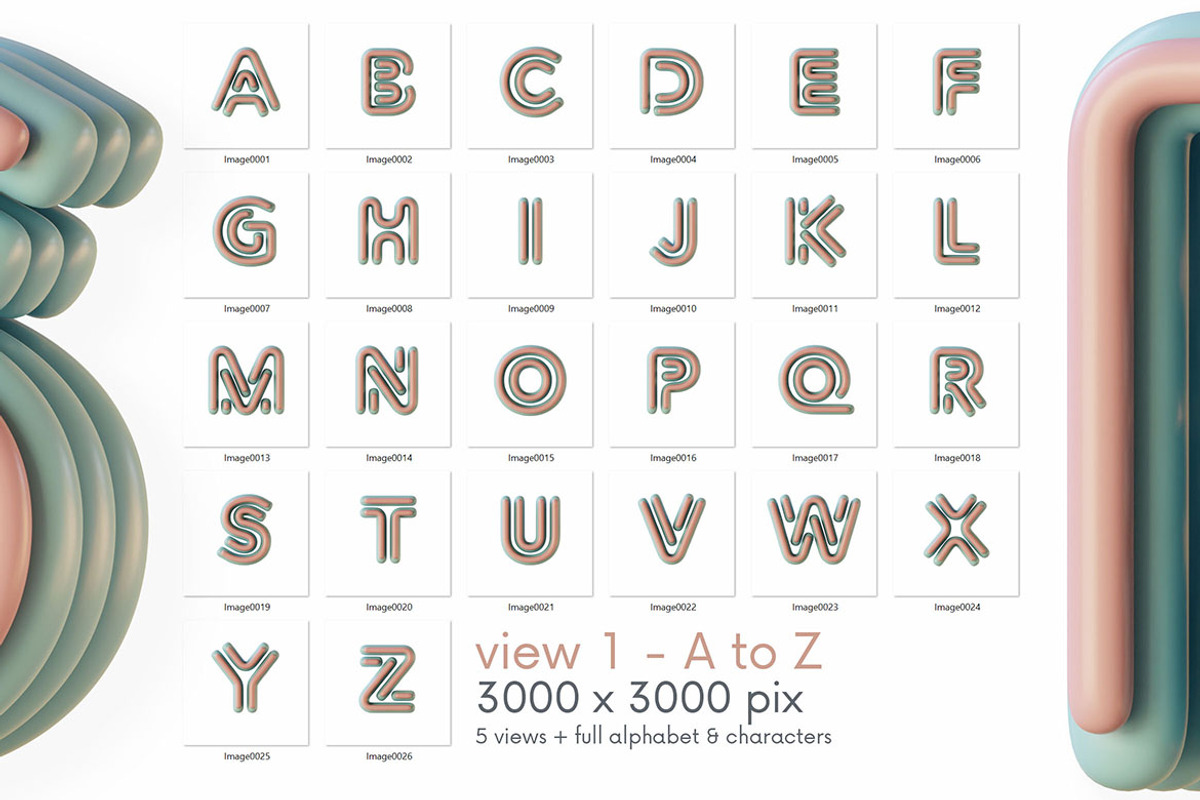 Rounded & Matte - 3D Lettering, a Graphic by MIIM (Photo 6 of 8)