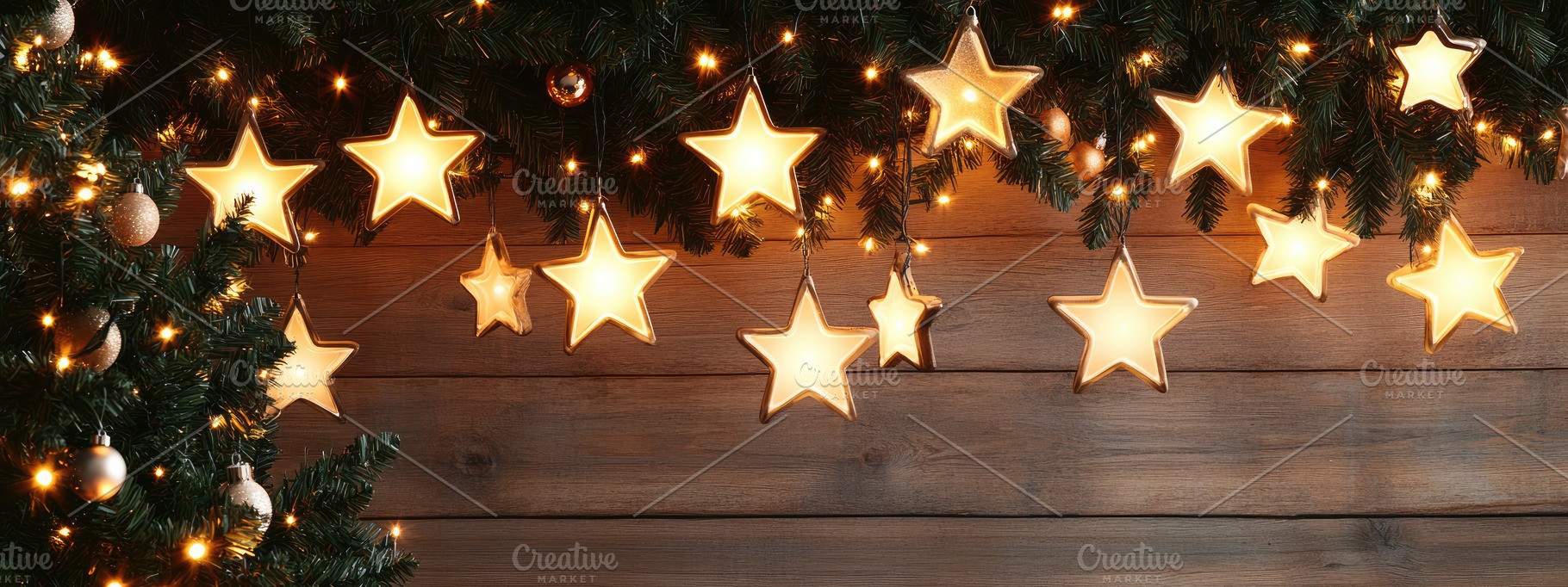 Cozy Christmas Room & Starry Lights, a Background Photo by Virgo Studio