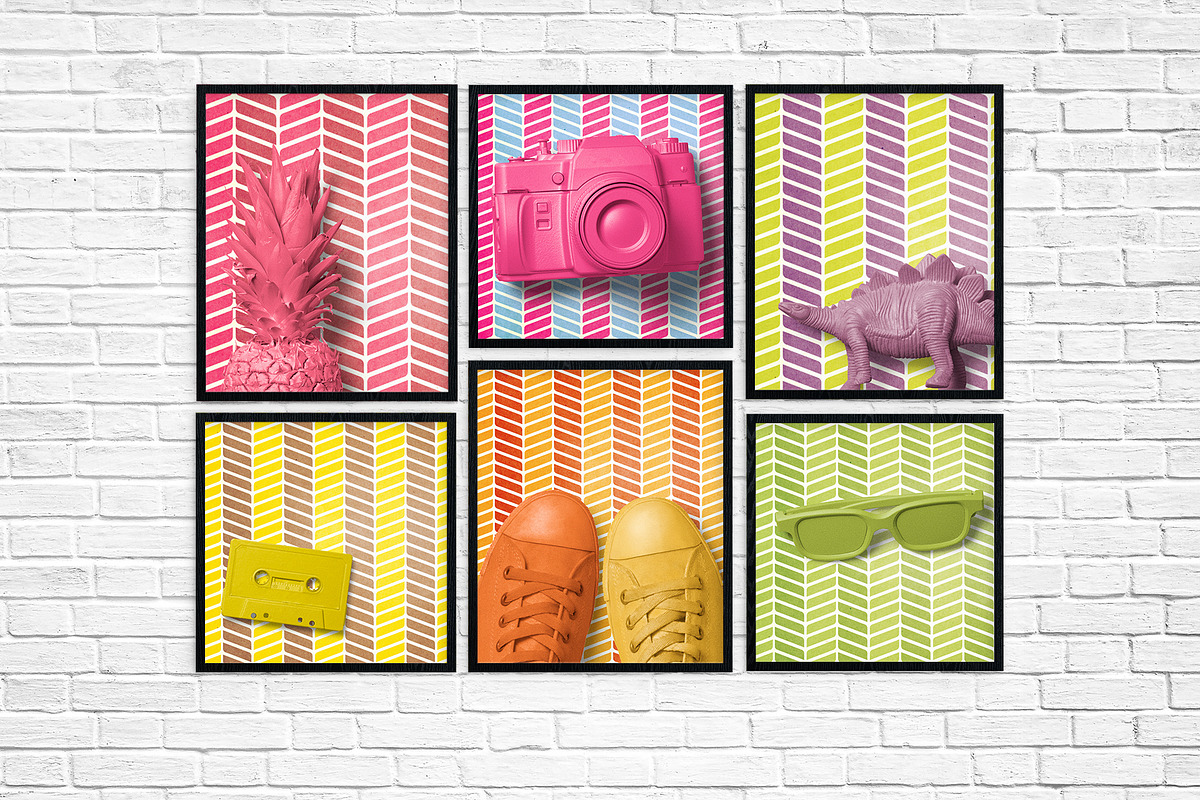 Vintage Chevrons 12 Pattern Set preview 2