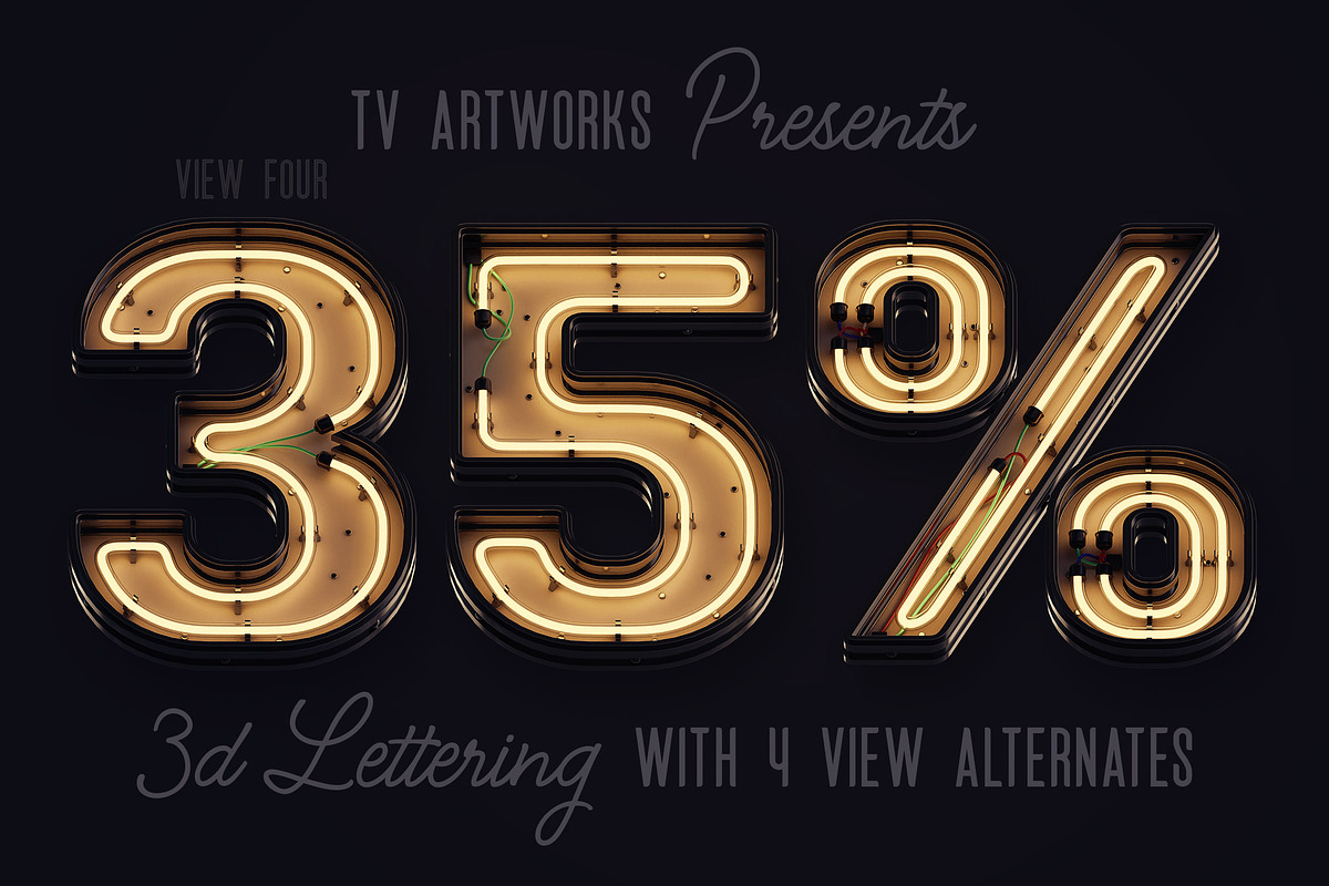 Modern Neon 3D Lettering, a Graphic by TVartworks (Photo 4 of 18)