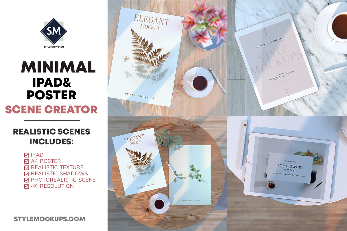 Minimal iPad & Poster Scene Creator, a Product Mockup by StyleMockups (Photo 1 of 9)