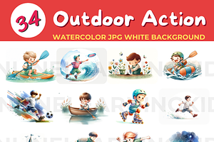 Outdoor Action watercolor JPG white, a Sport Illustration by John_Walker