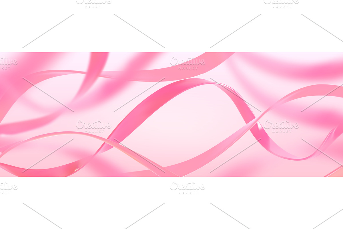 Pink ribbon abstract background, an Illustration by art PVP - market