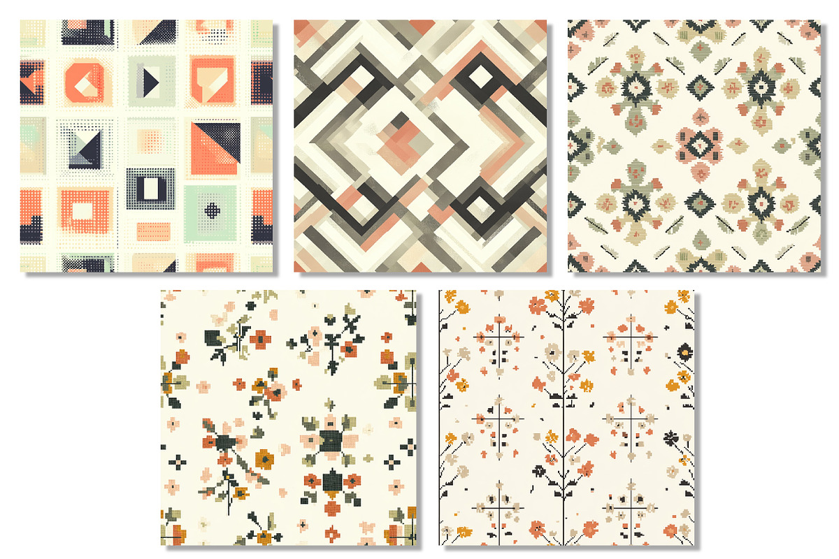Modern Pixel Geometric Patterns, a Texture Graphic by Dream Creation (Photo 7 of 7)