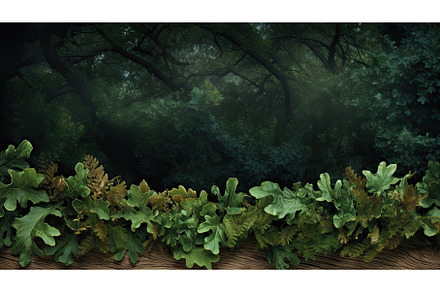 autumn oak leaves border ai, a Nature Photo by pikepicture