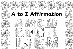 Beautiful A to Z Affirmation Colorin, a Healthcare Illustration by Noorist