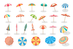 Umbrellas. Colored different views, an Object Illustration by Onyx