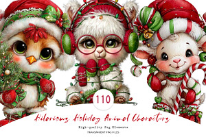 Hilarious Holiday Animal Characters, a Seasonal Illustration by CreationArt