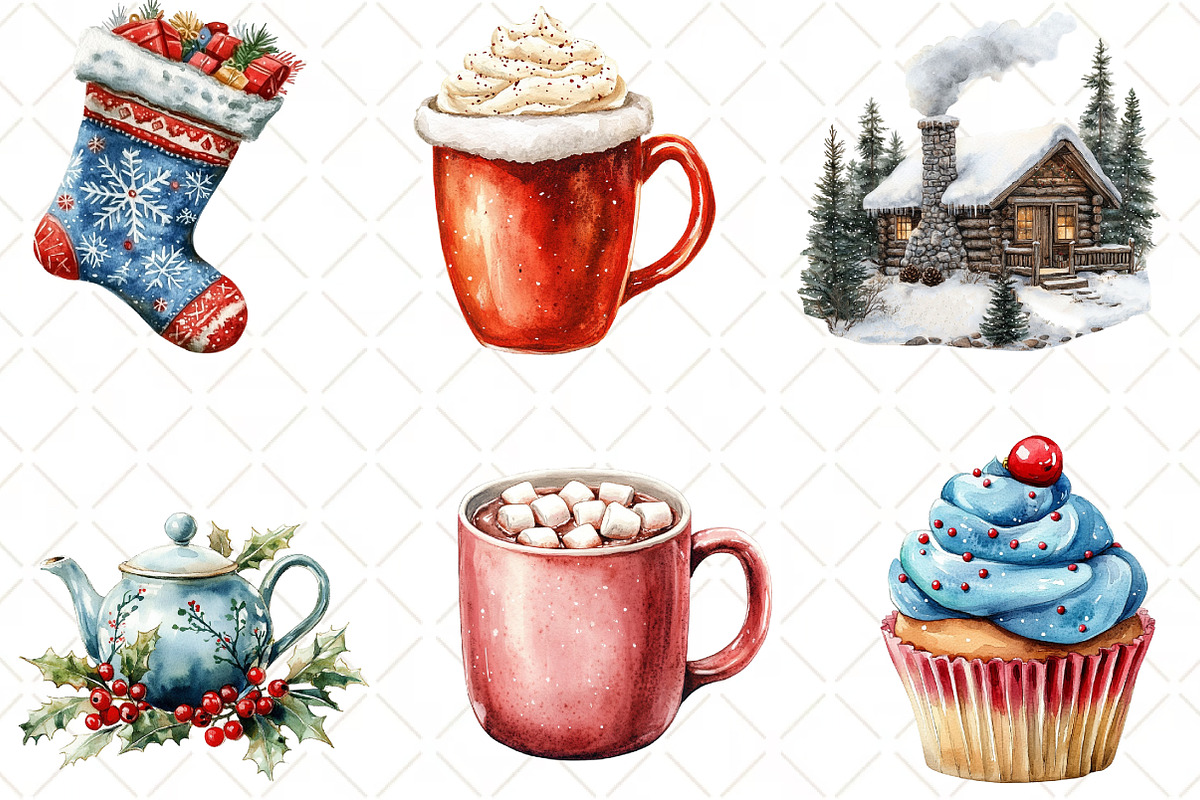 Cozy Christmas Sublimation Designs, an Illustration by Black Bird Studio (Photo 3 of 6)