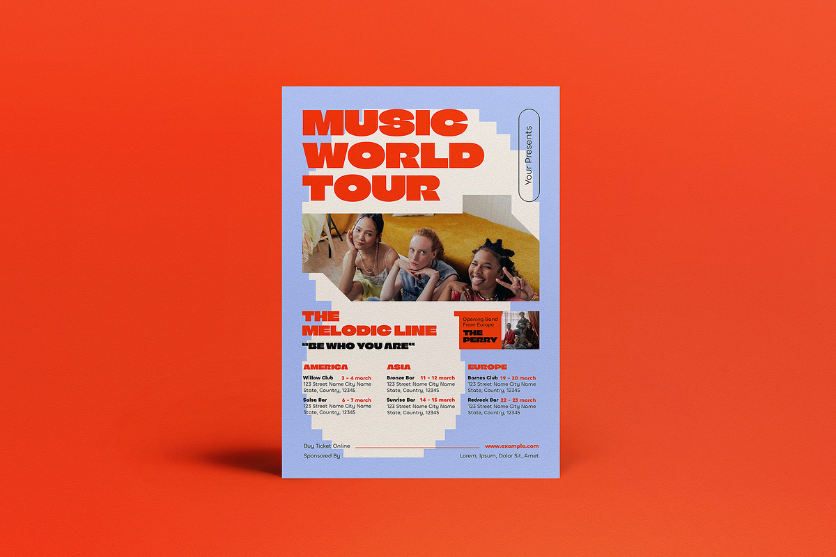 Purple Music World Tour Flyer Set, a Flyer Template by graphicook (Photo 2 of 4)