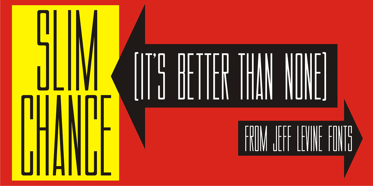 Slim Chance JNL, a Sans Serif Font by Jeff Levine Fonts