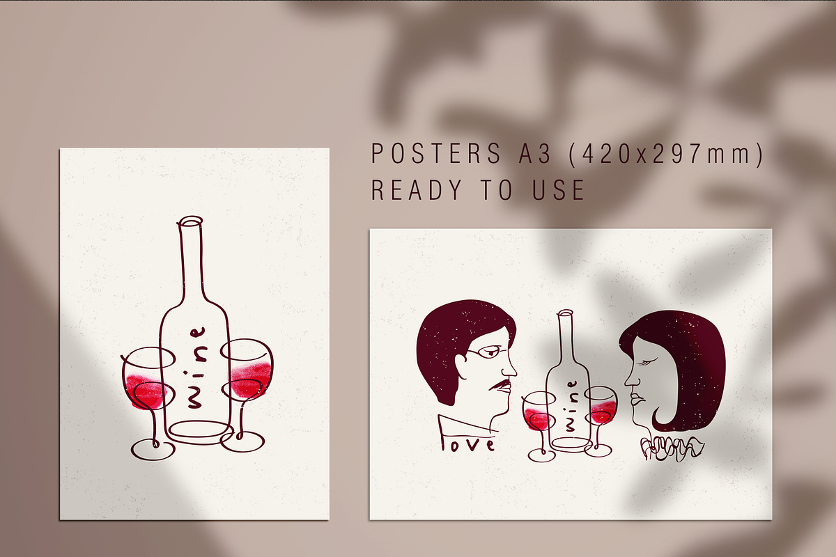 Modern wine collection, a Food Illustration by Tkoko vectors & patterns (Photo 6 of 15)