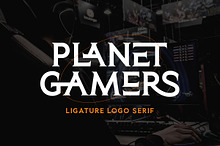 Planet Gamers - Ligature Logo Serif